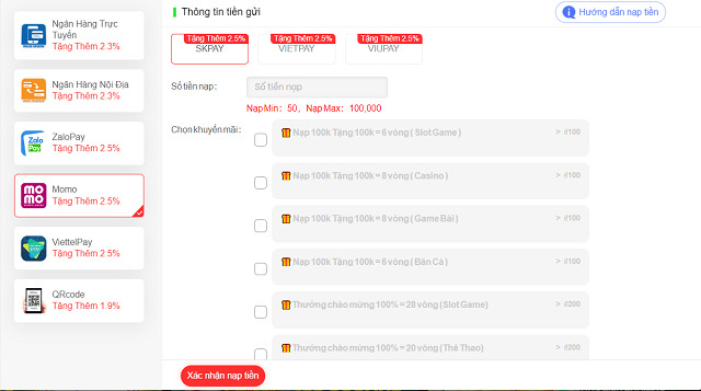 Gửi tiền bằng Momo